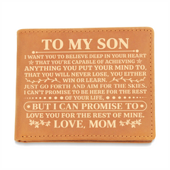 To My Son Promise (Yellow) – Leather Wallet