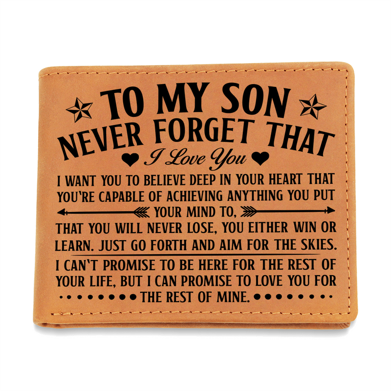 To My Son Skies (Black) – Leather Wallet