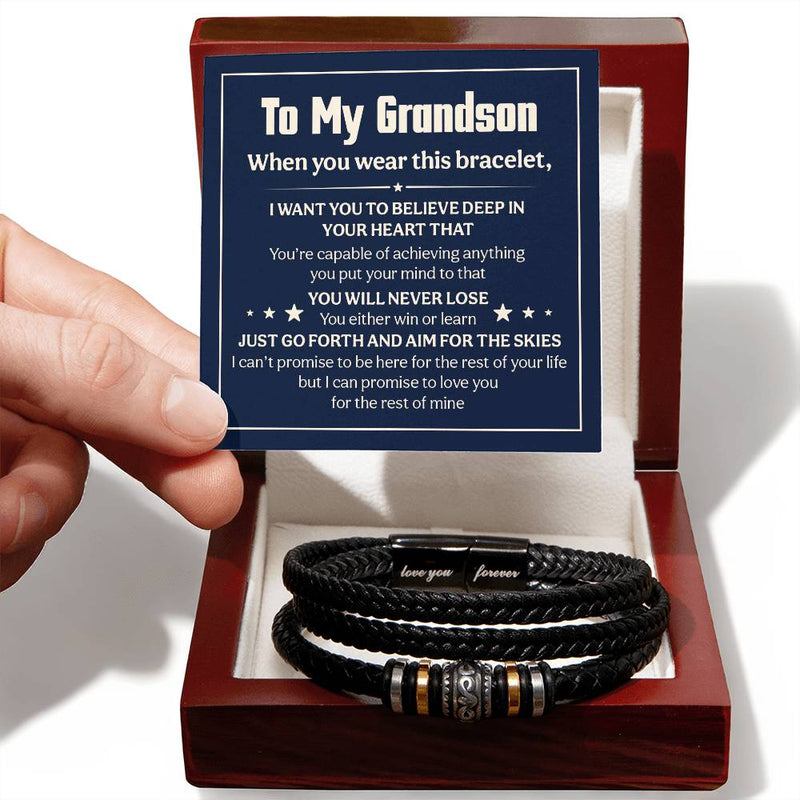 Love You Forever Will Never Lose (To My Grandson) – Bracelet