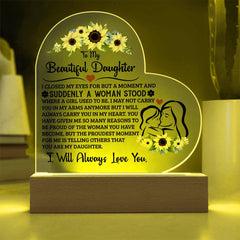 To My Daughter Proud – Acrylic Heart Plaque